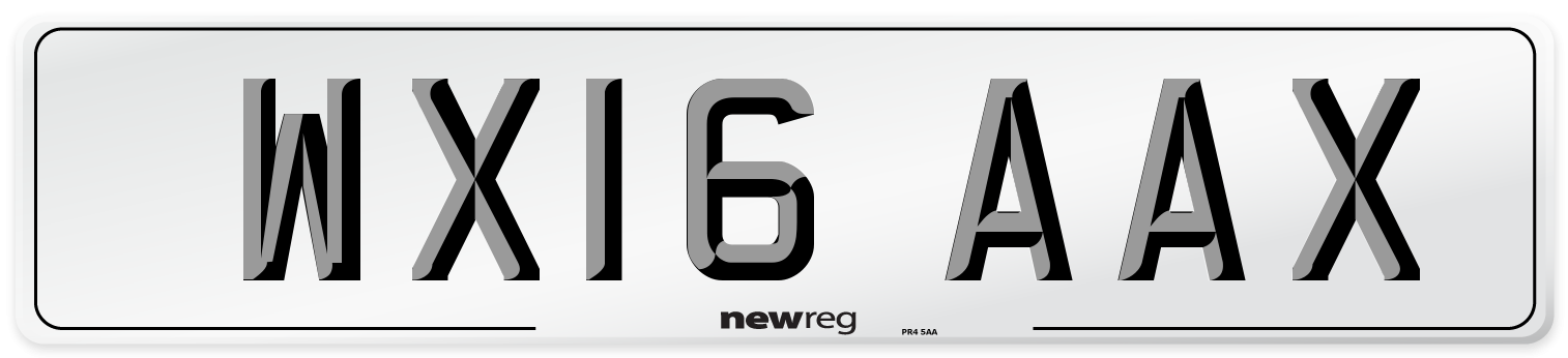 WX16 AAX Number Plate from New Reg